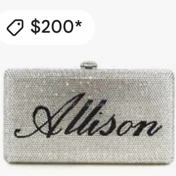 NWOT Crystal Bling Lauren Personalized Clutch / Purse - Picture 7 of 10